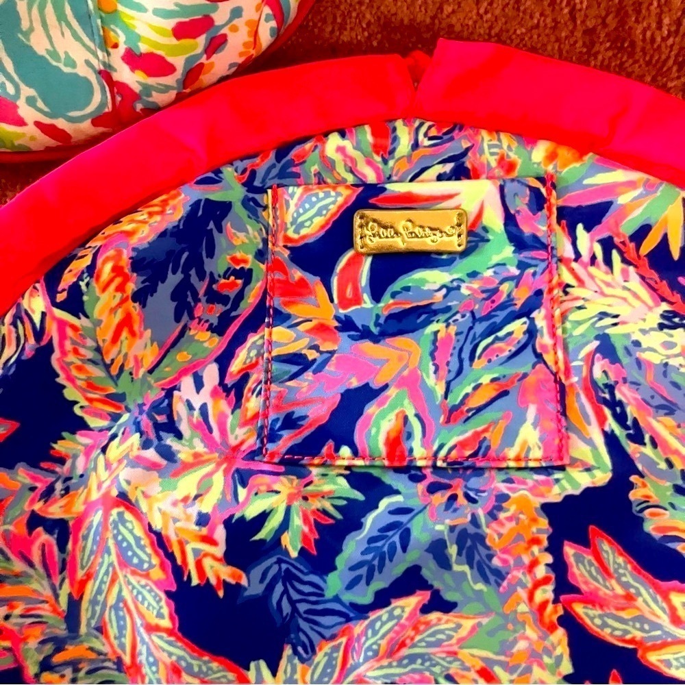 Lilly Pulitzer 3 piece Beach Pool bundle bag waterproof frisbee cinch pouch - Picture 2 of 9